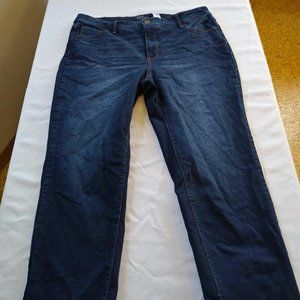 4/$25 WOMENS DARK BLUE STRAIGHT JEANS BY TIME AND TRU SIZE 18